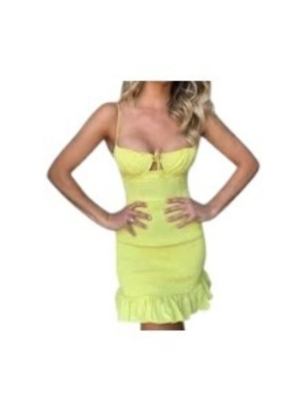 Tiger Mist Joslin Mini Dress Yellow Size XS Coquette Sabrina Carpenter Romantic